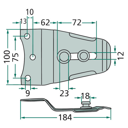 Messerhalter 184 x 100 mm, 3208010347